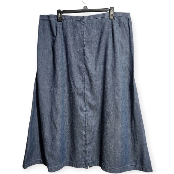 EILEEN FISHER AIRY ORGANIC COTTON TWILL A-LINE SKIRT SZ XL - Picture 7 of 12